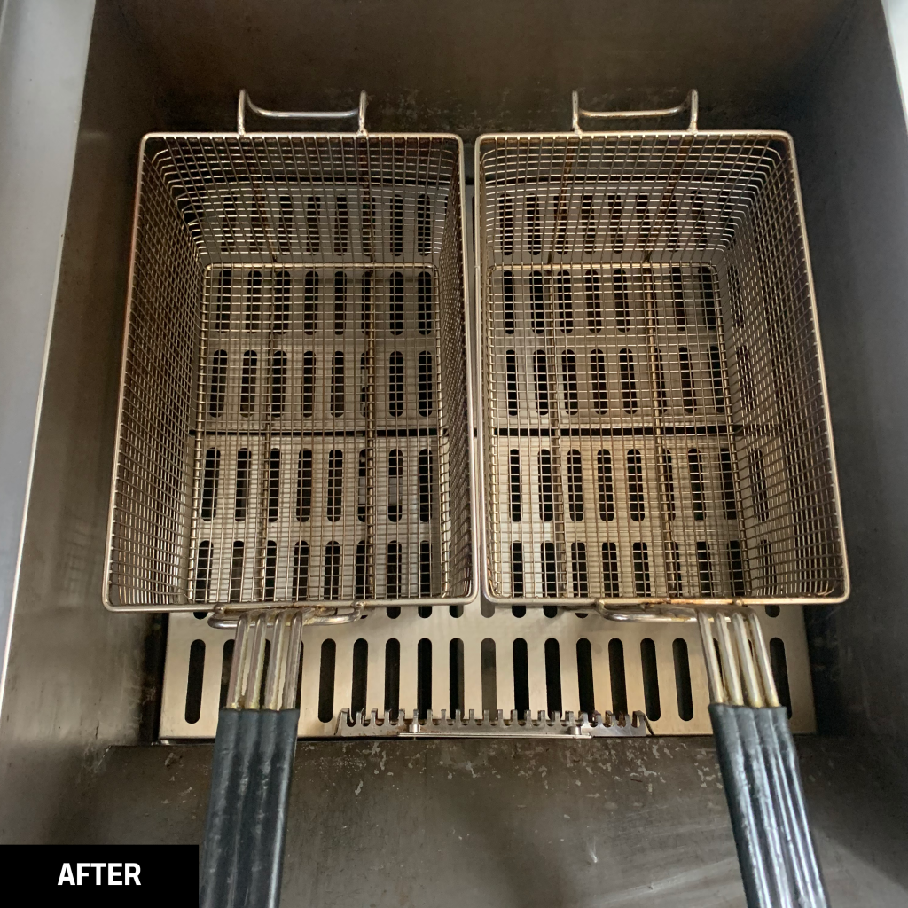 A kitchen appliance after a Trojan FM clean