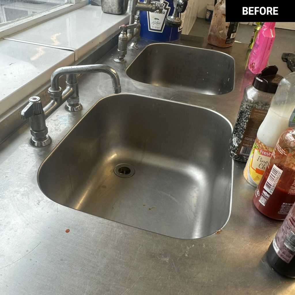 Kitchen sink before a Trojan FM clean