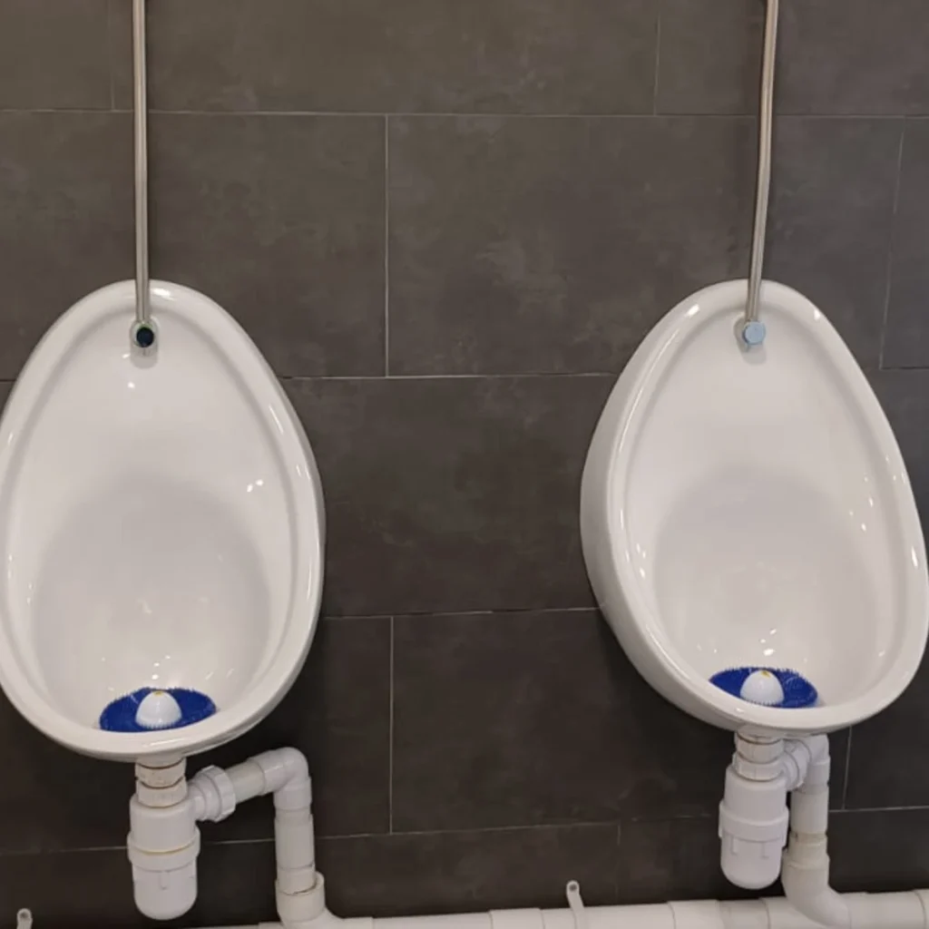 Tieva offices urinals after a Trojan FM office clean