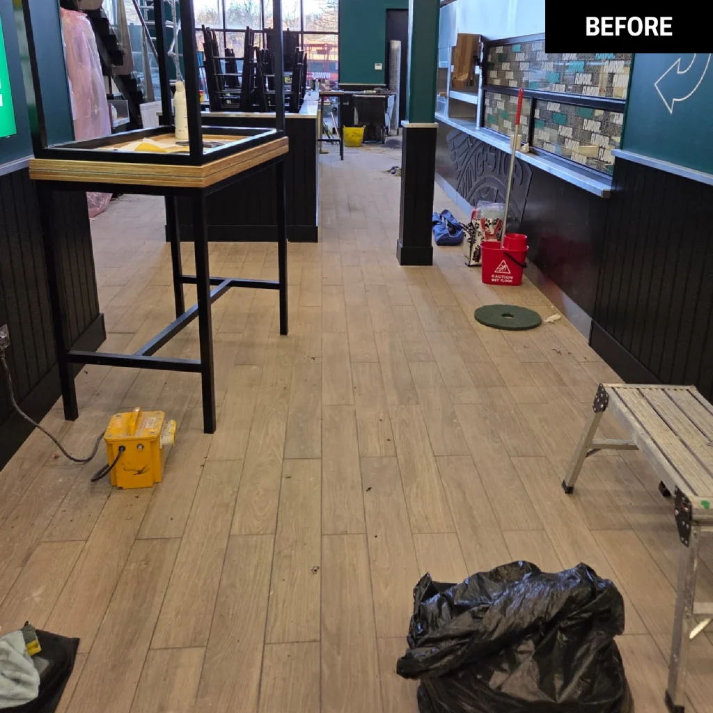 Wingstop Leeds before a Trojan FM builders clean