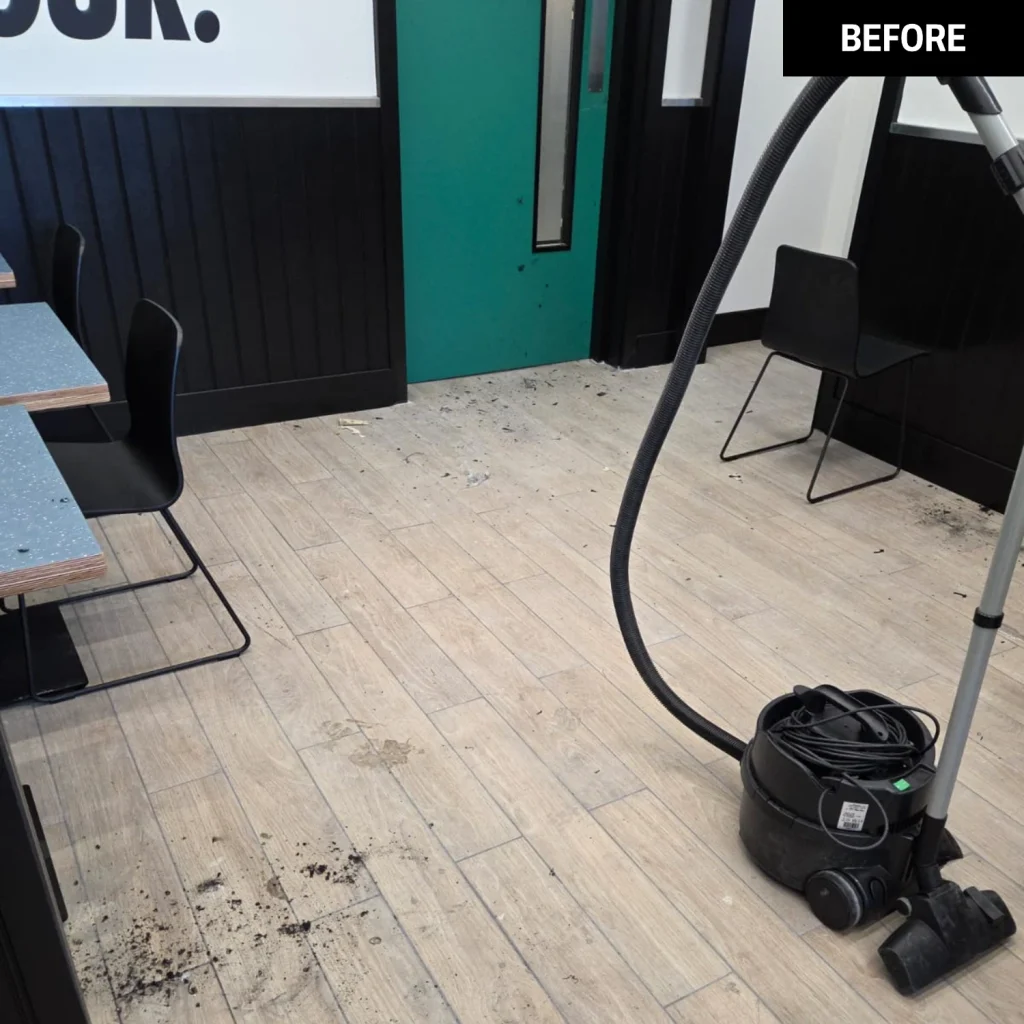 Wingstop Leeds before a Trojan FM builders clean